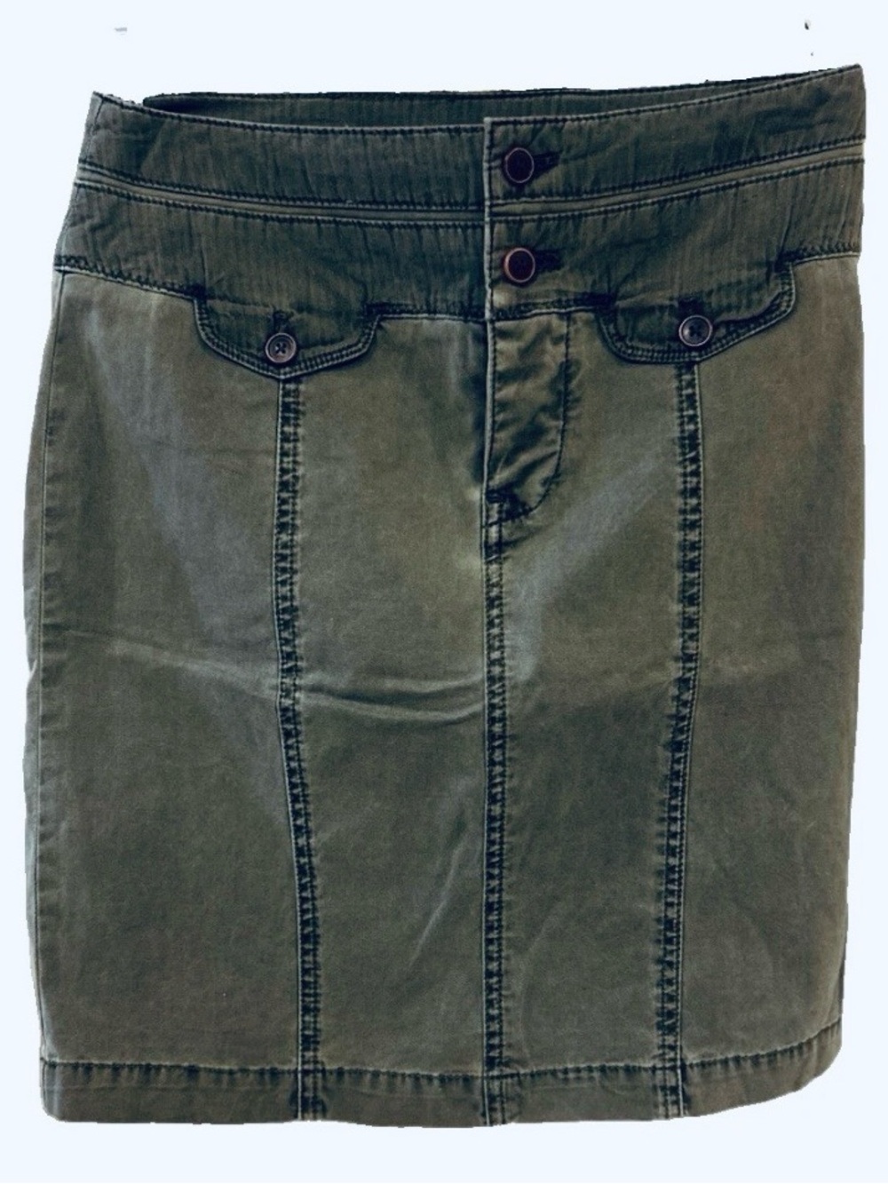 Hei Hei Anthropologie Moss Green Utility Pencil Skirt NWT Size 2 Cotton